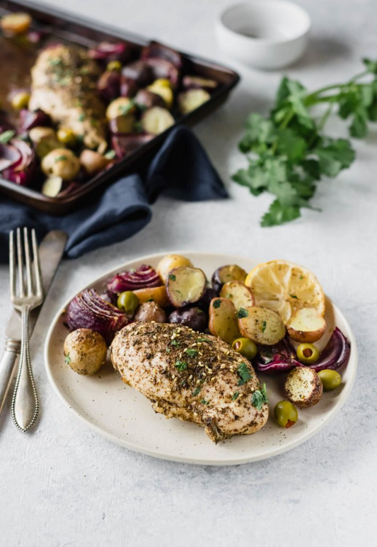 Pan Baked Zaatar Chicken With Potatoes Recipe